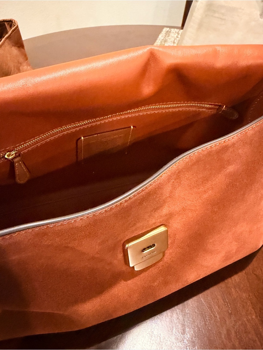 NWT Coach Suede Chelsea 36 in Clay plus bag insert - Picture 6 of 13